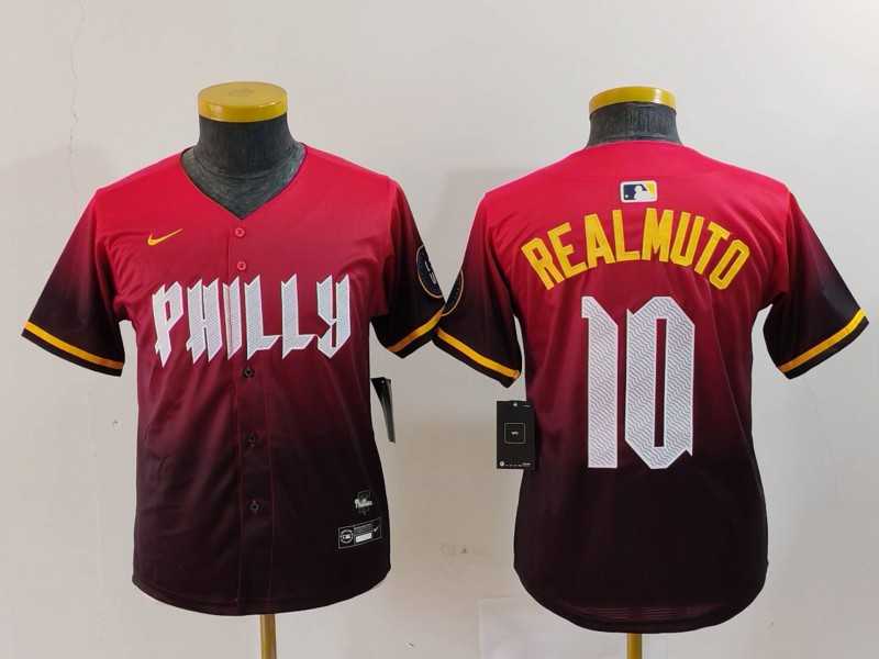 Youth Philadelphia Phillies #10 JT Realmuto Red 2024 City Connect Limited Jersey,We sell and wholesale Youth Philadelphia Phillies #10 JT Realmuto Red 2024 City Connect Limited Jersey on line form chian!